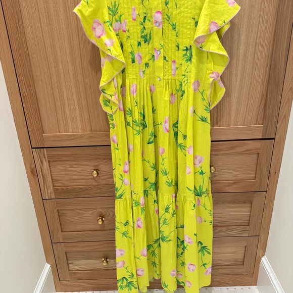 Cynthia Rowley Yellow Pink Maxi Sundress Wedding Guest - Picture 3 of 6
